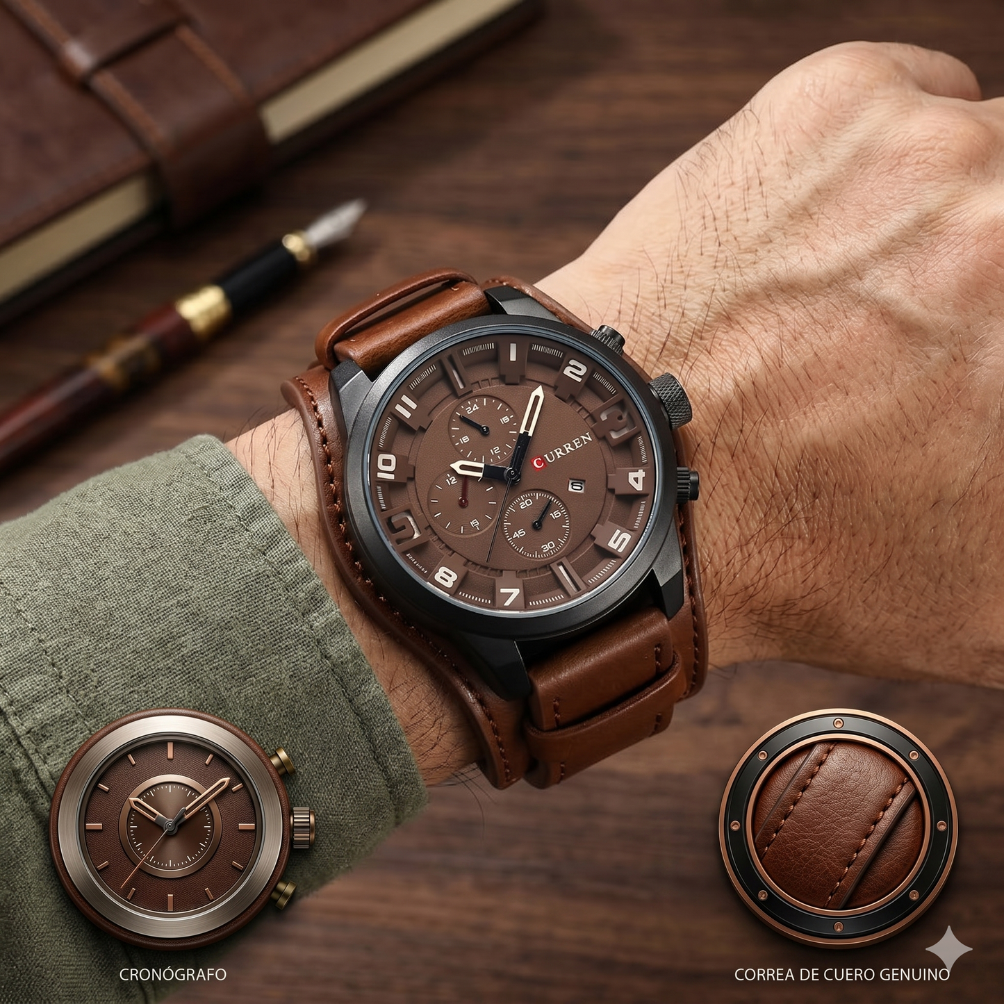 RELOJ CURREN CUERO